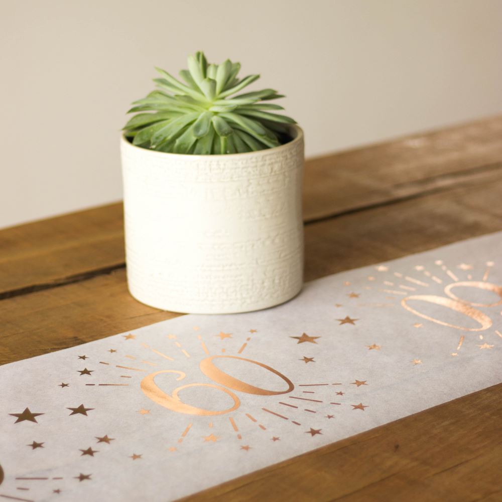 rose-gold-age-60-table-runner-decoration|734400300060|Luck and Luck| 1
