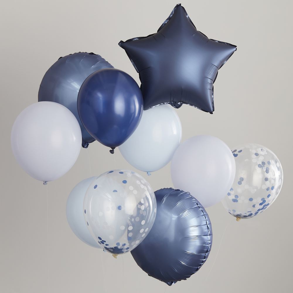 navy-blue-and-confetti-balloon-bundle-x-10|MIX-505|Luck and Luck| 1