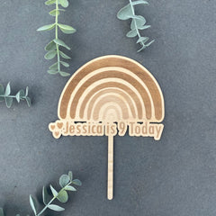 wooden-personalised-rainbow-cake-topper|LLWWRBWCTP|Luck and Luck| 3