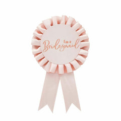 pink-and-rose-gold-bridesmaid-rosette-badge-hen-party|HBSY117|Luck and Luck|2