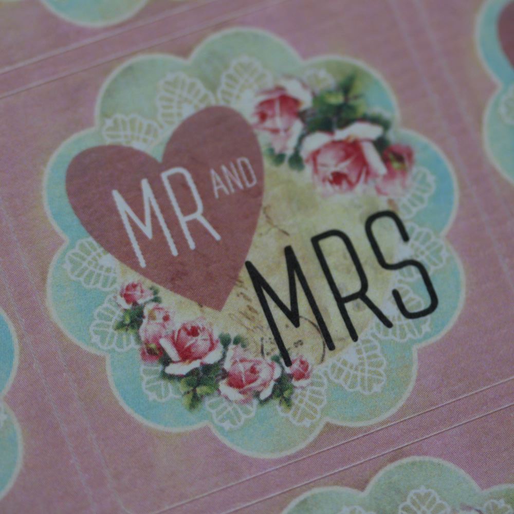 mr-and-mrs-pink-heart-floral-wedding-favour-sticker-sheet-x-35-stickers|WED016|Luck and Luck| 5