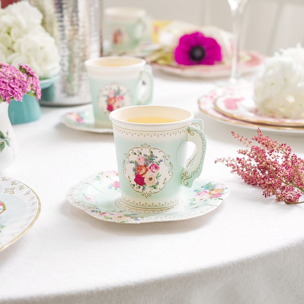 alice-in-wonderland-style-floral-cups-with-handles-and-saucers-x-12|TS6CUPSET|Luck and Luck| 1