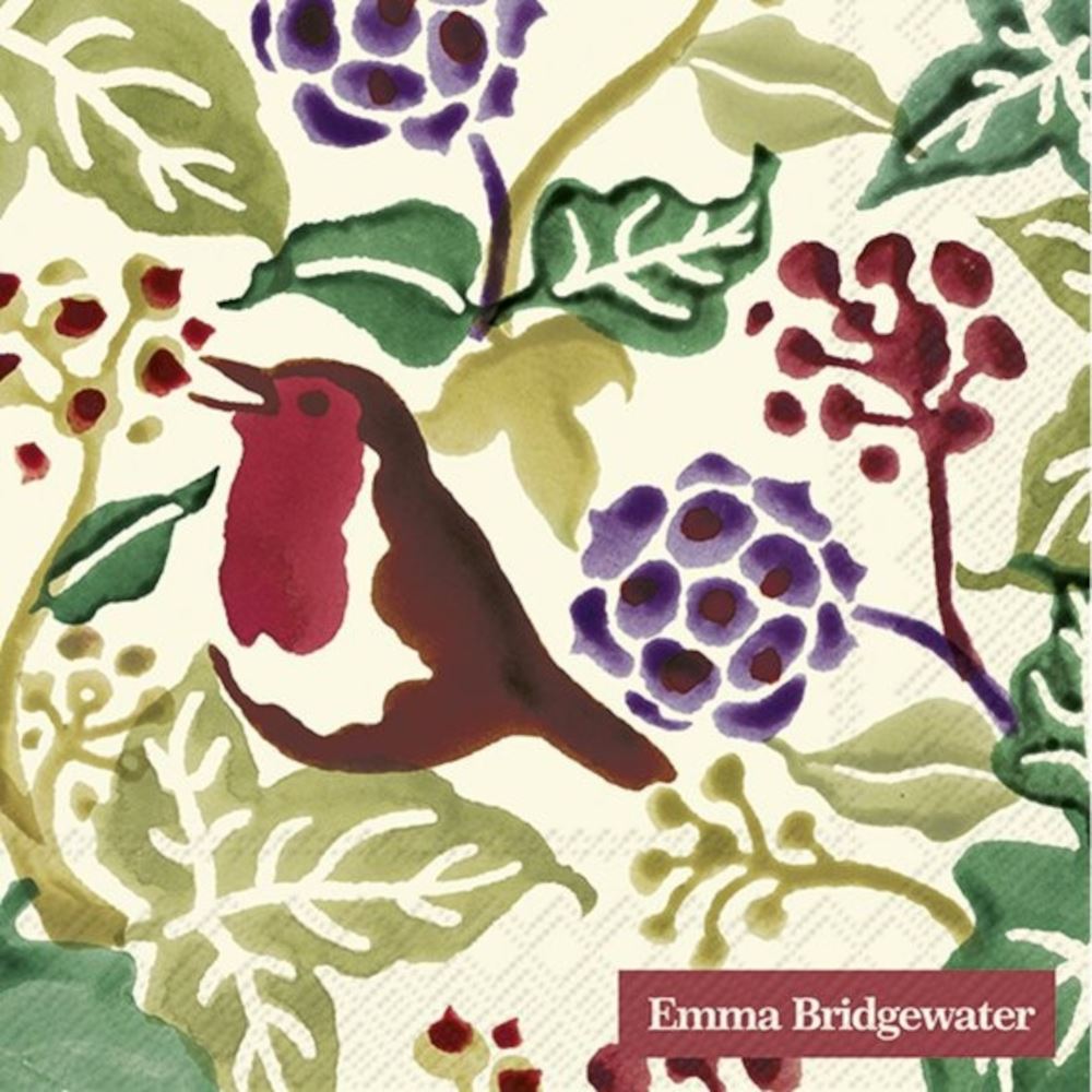 emma-bridgewater-christmas-robin-cocktail-napkins-x-20|C1023460|Luck and Luck|2