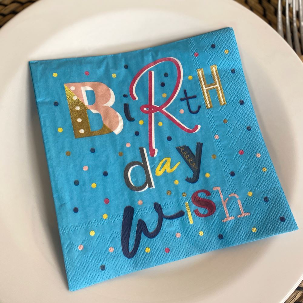 birthday-wish-turquoise-paper-party-lunch-napkins-large-x-20|L 957342|Luck and Luck| 1