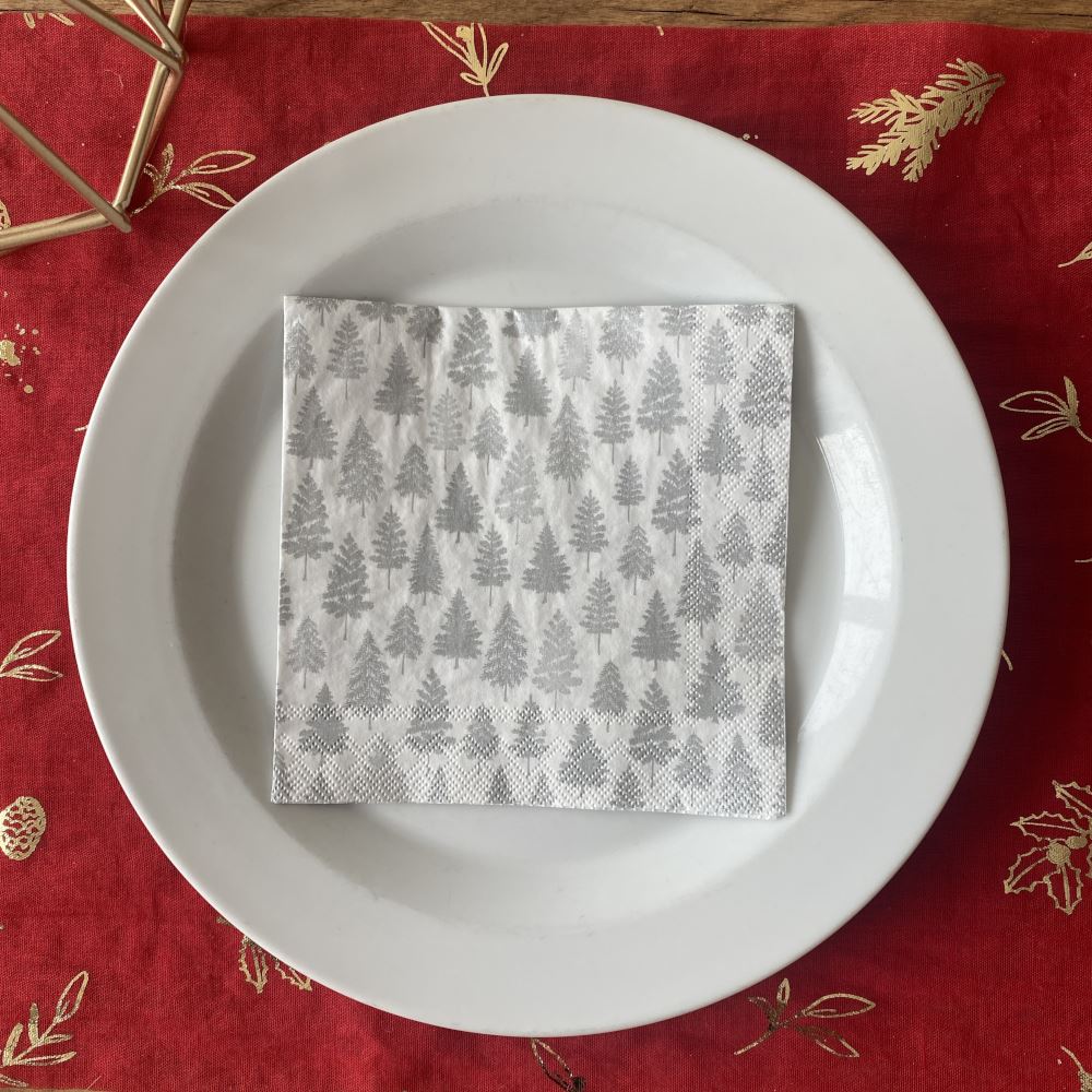 nordic-forest-silver-christmas-canape-paper-napkins-x-20|C1017105|Luck and Luck| 1