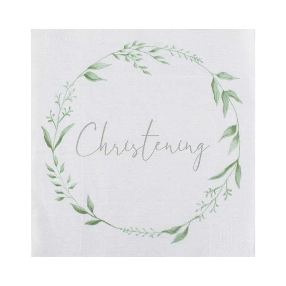 botanical-christening-paper-party-napkins-x-16|CT-105|Luck and Luck|2
