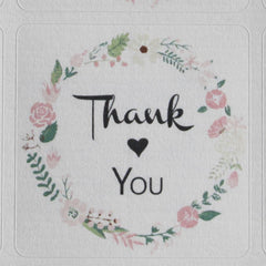 floral-wreath-thank-you-sticker-sheet-35-square-stickers-wedding-craft|LLTY01|Luck and Luck| 1