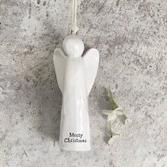 east-of-india-hanging-porcelain-angel-merry-christmas-words-gift|6515B|Luck and Luck| 1