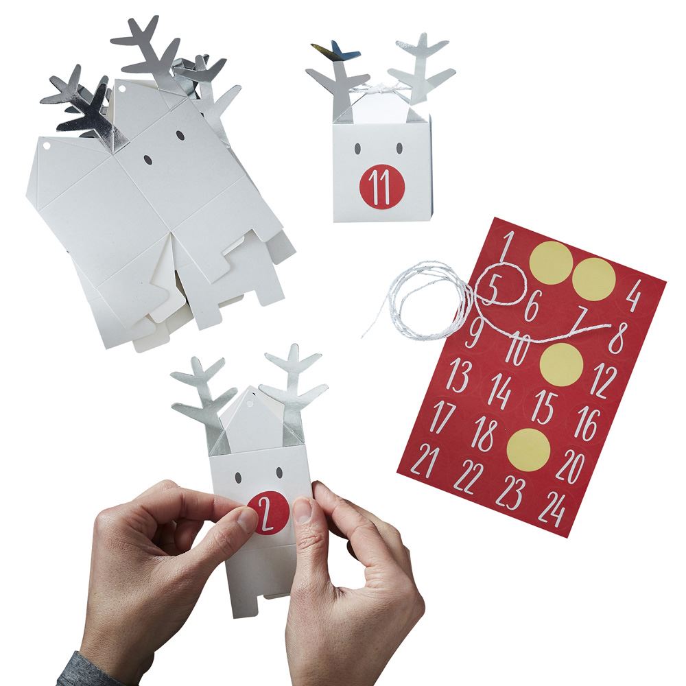advent-calendar-box-silver-reindeers-diy-fill-yourself-xmas|SL303|Luck and Luck|2