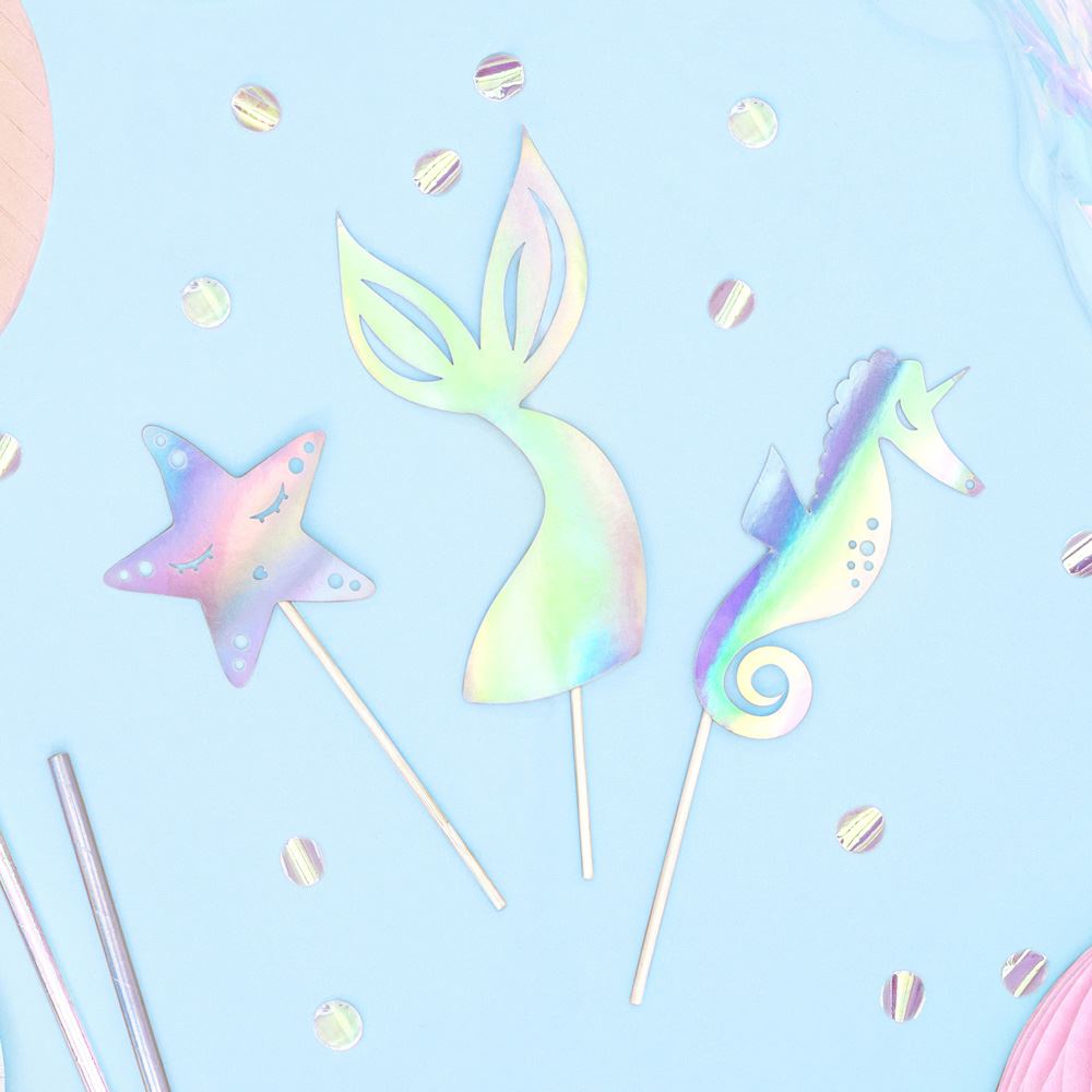 iridescent-mermaid-cake-toppers-x-3-birthday-party|KPT47017|Luck and Luck|2