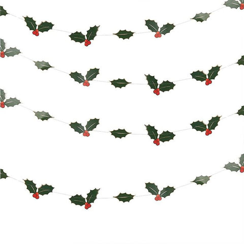 holly-leaves-christmas-garland-decorations-5m|TRAD302|Luck and Luck|2