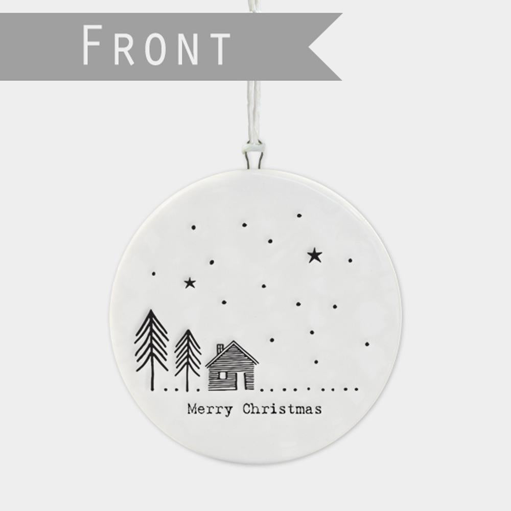east-of-india-flat-porcelain-bauble-merry-christmas-tree-house|6530|Luck and Luck|2