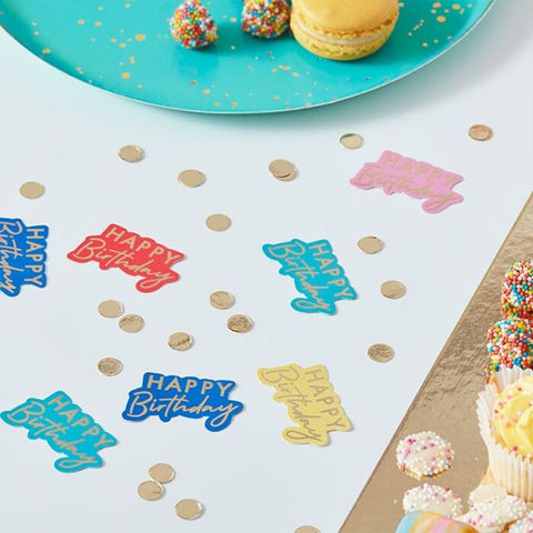 table-confetti-happy-birthday-multicoloured-gold-foiled|MIX-414|Luck and Luck| 1