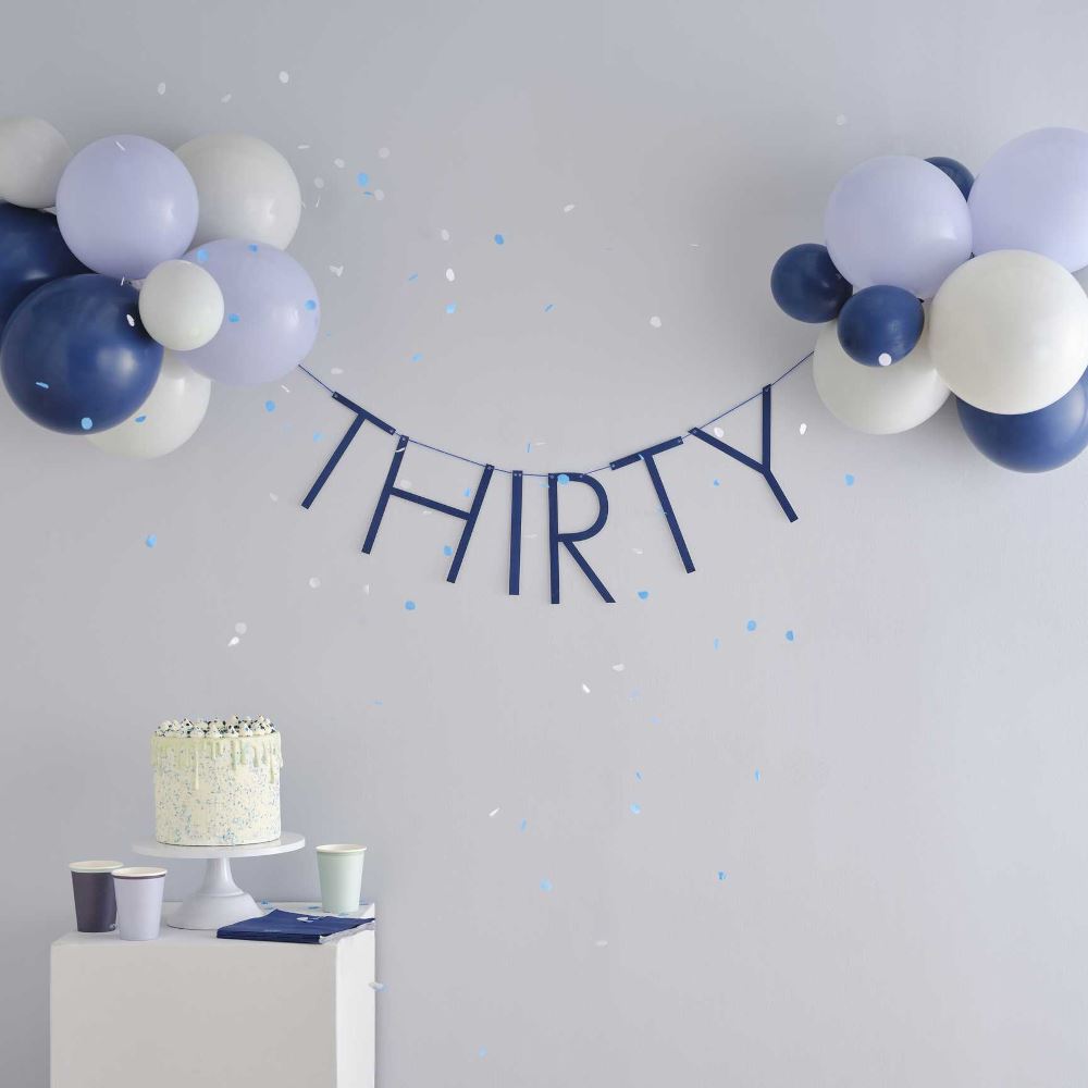 navy-30th-birthday-milestone-balloon-bunting|MA-427|Luck and Luck| 1
