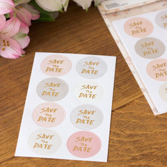 save-the-date-stickers-x-32-mix-colour-and-gold-weddings-party-craft|990017710|Luck and Luck|2