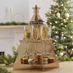 treat-and-drinks-stand-3d-gold-christmas-tree-shaped-stand|RED-566|Luck and Luck| 1