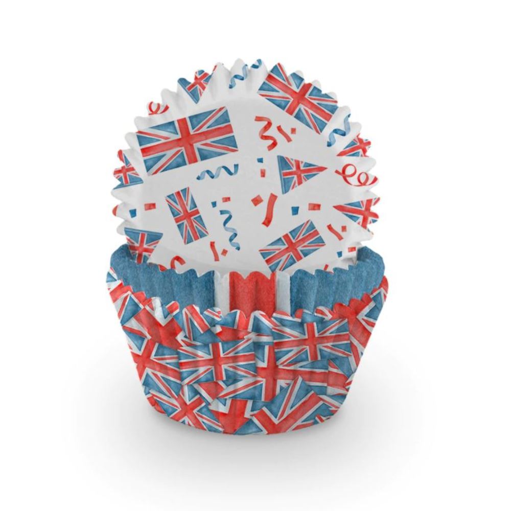 british-union-jack-flag-cupcake-baking-cases-queens-jubilee-x-75|J130|Luck and Luck|2