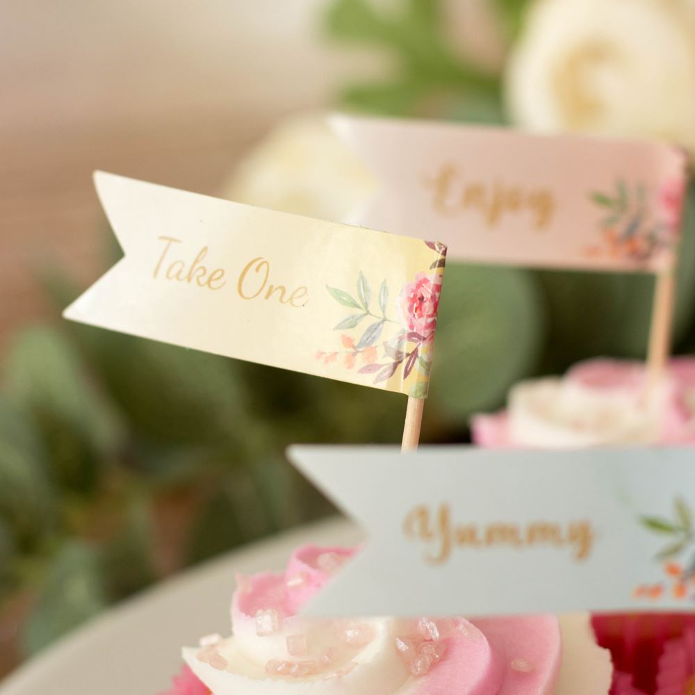 floral-cupcake-flags-set-of-12-party-picks|LLFLORALFLAGPICKS|Luck and Luck| 3