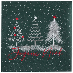 joyeux-noel-green-christmas-paper-party-napkins-x-10|816600000027|Luck and Luck|2