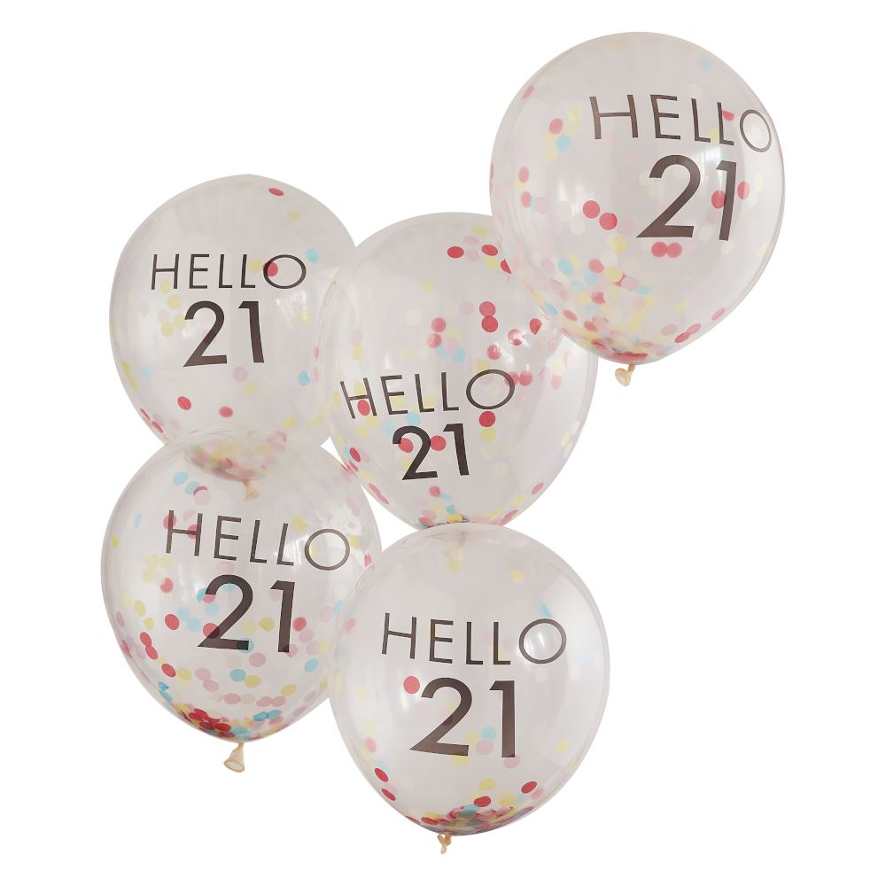 hello-21-rainbow-confetti-18th-birthday-balloons-x-5|MIX-641|Luck and Luck| 3
