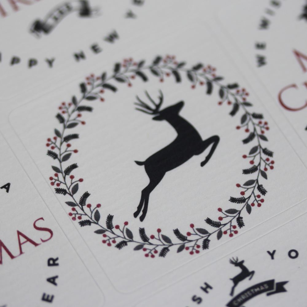 cream-christmas-reindeer-sticker-sheet-advent-xmas-craft-x-35-vintage|XSCRW|Luck and Luck| 5