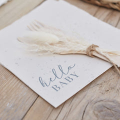 hello-baby-neutral-baby-shower-paper-napkins-x-16|HEB-103|Luck and Luck|2