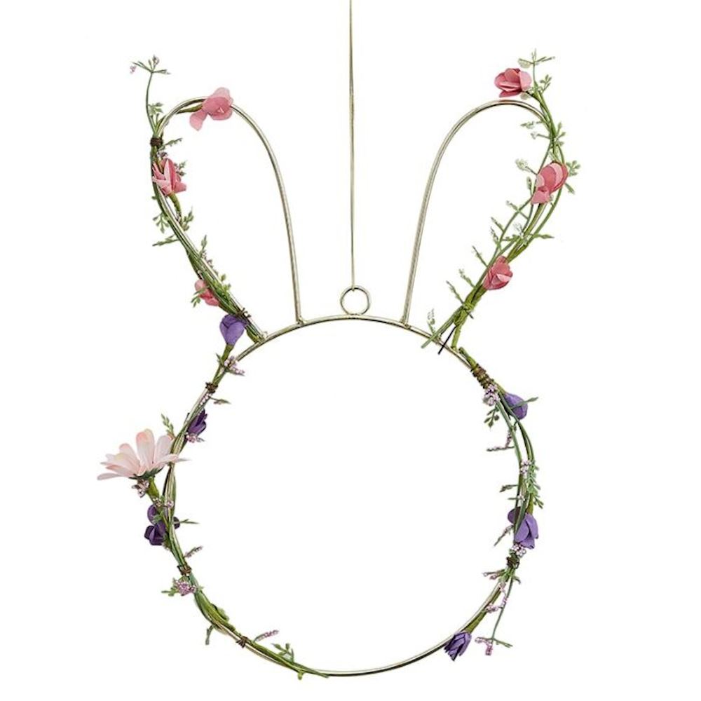 contemporary-easter-bunny-wreath-with-foliage|HOP-117|Luck and Luck|2