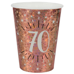 sparkling-rose-gold-paper-cup-age-70-x-10|734900000070|Luck and Luck| 1