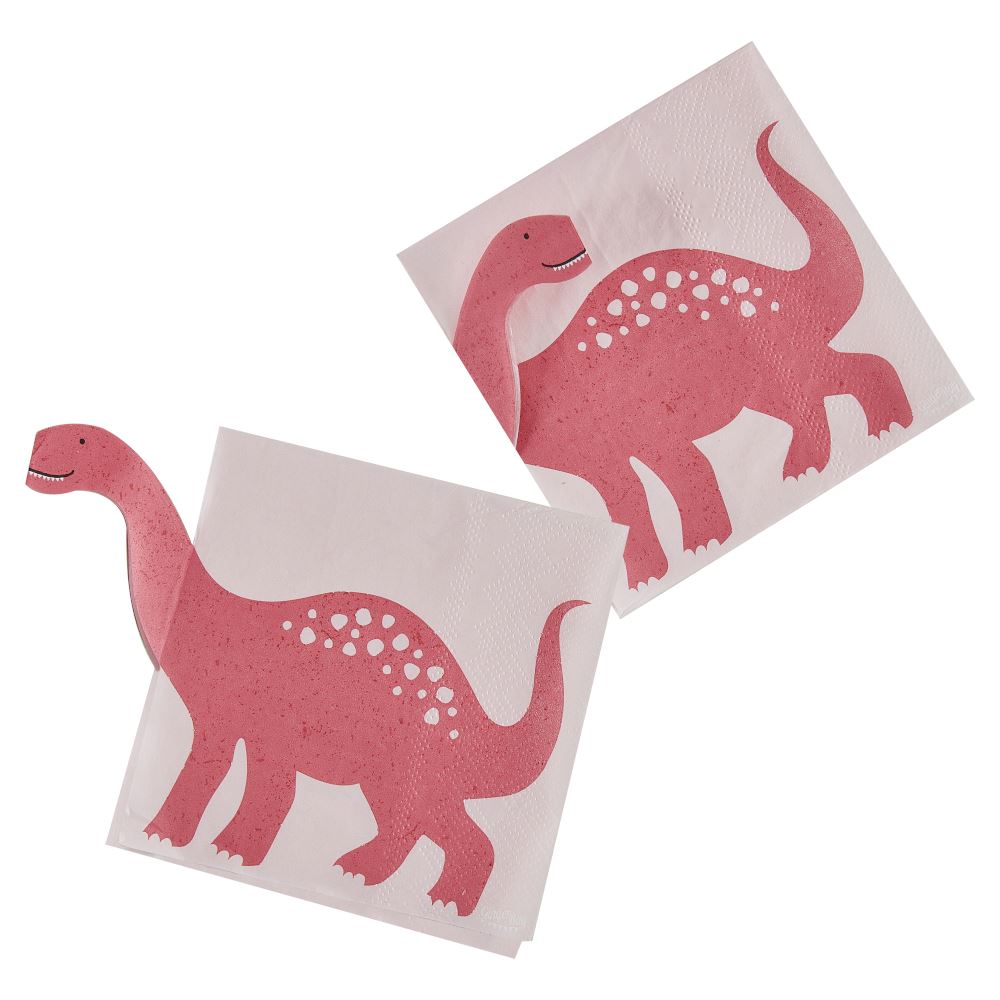 pink-dinosaur-paper-party-napkins-x-16|DINO-103|Luck and Luck|2