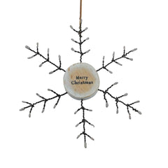 east-of-india-rusty-wire-hanging-snowflake-merry-christmas|3508C|Luck and Luck|2