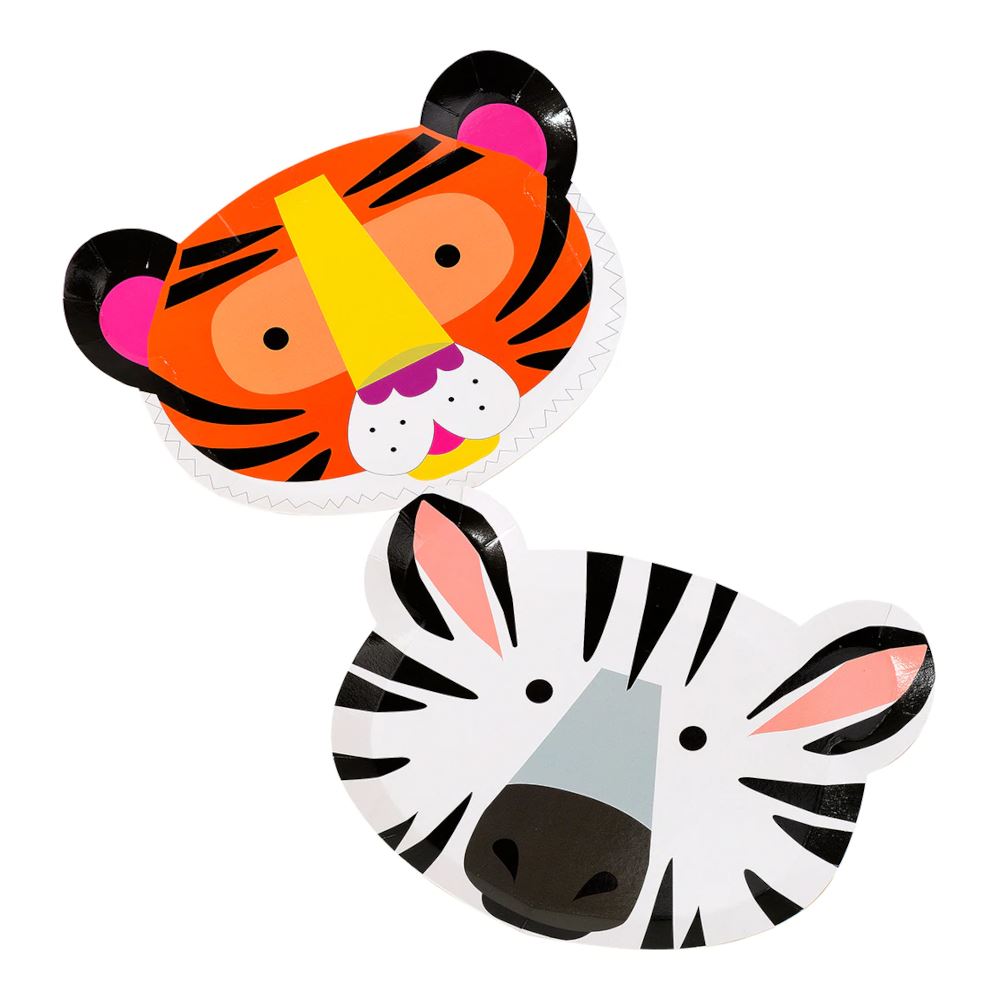 jungle-animal-face-paper-party-plates-x-12-zebra-tiger|ANIMAL-PLATE-FACE|Luck and Luck|2