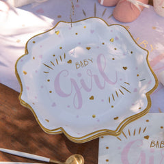 white-and-gold-baby-girl-paper-plates-x-10-baby-shower|725200000005|Luck and Luck| 1