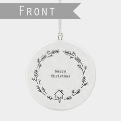 east-of-india-flat-porcelain-bauble-merry-christmas-wreath|6532|Luck and Luck|2