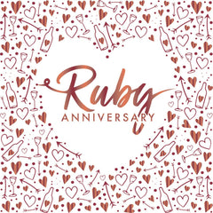 ruby-anniversary-wedding-foiled-red-paper-party-napkins-3-ply-x-16|J043|Luck and Luck| 1