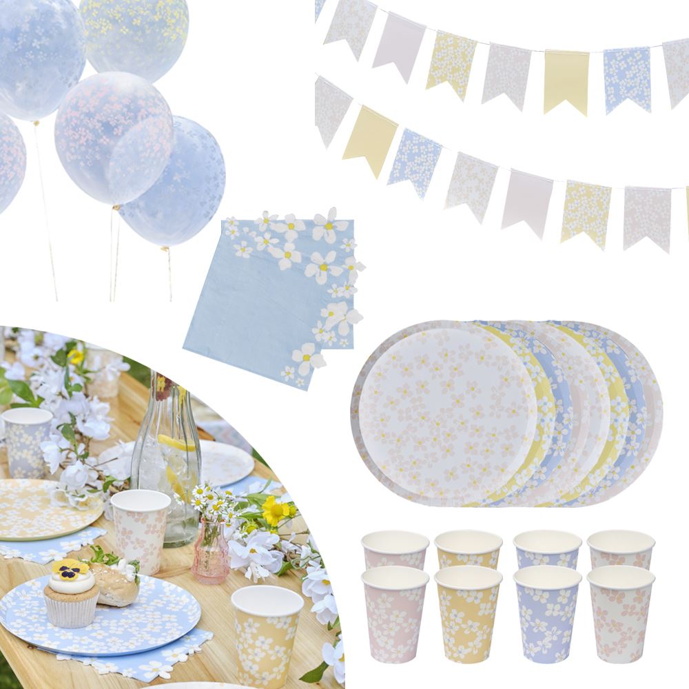 floral-party-pack-for-8-deluxe-set-cups-napkins-plates-decoration|LLFLORALDELUXEPP|Luck and Luck| 1