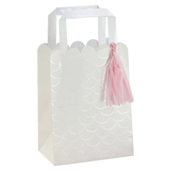 iridescent-and-pink-mermaid-shell-party-bags-with-tassels-x-5|MER-104|Luck and Luck|2