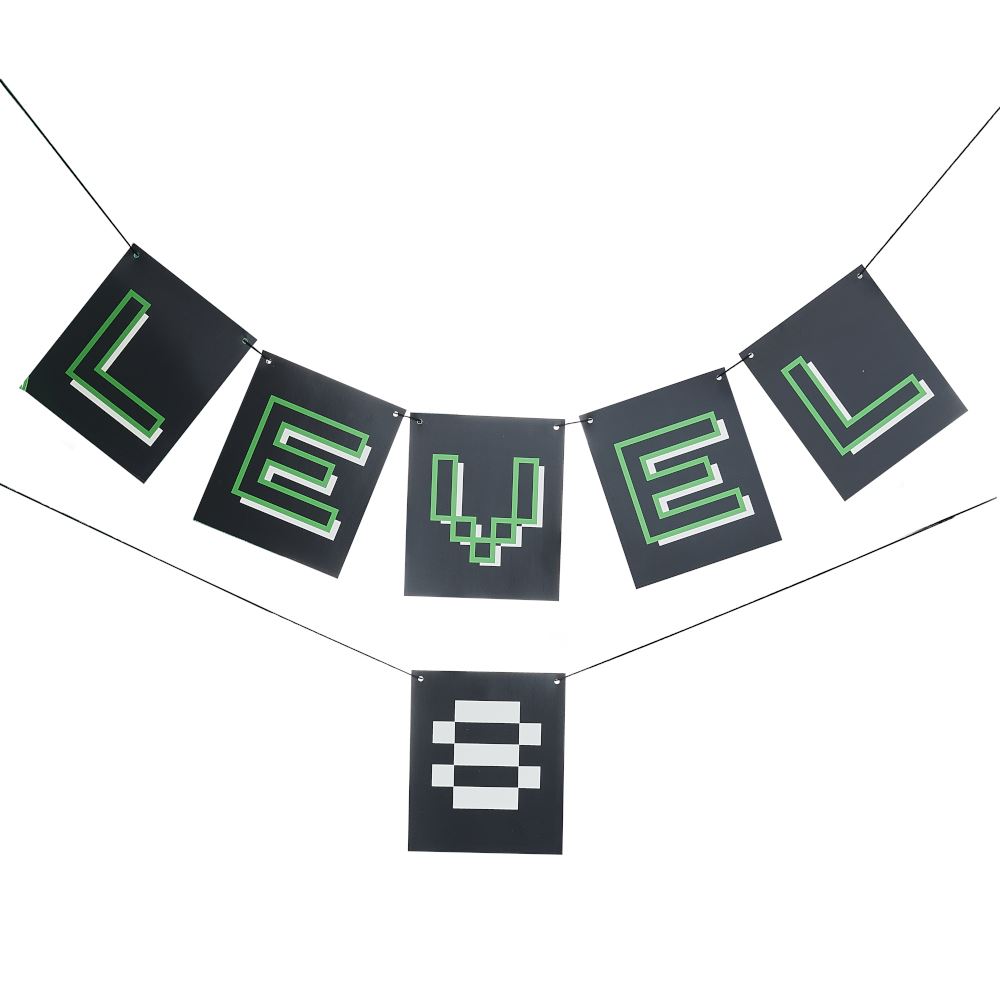 customisable-age-black-and-green-level-up-bunting-gamerparty|GAME-111|Luck and Luck| 3