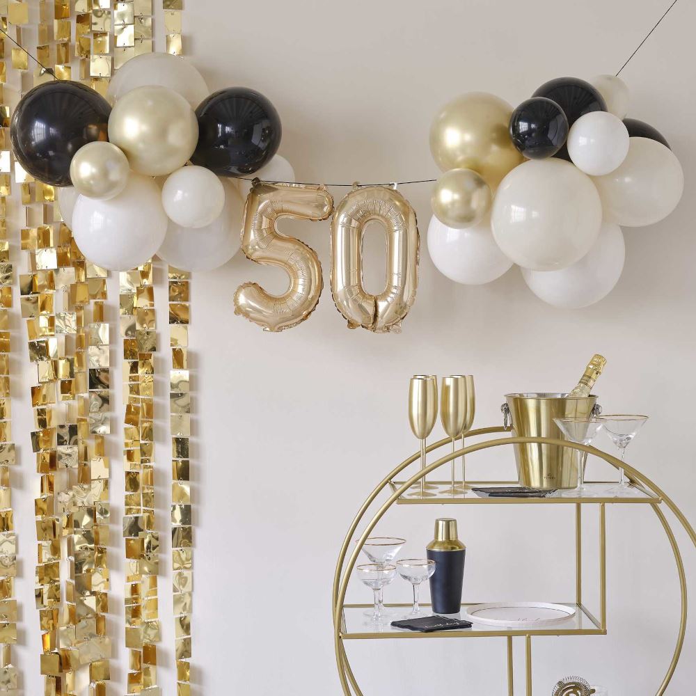 giant-50th-birthday-foil-balloon-bunting-nude-cream-black-gold|CN-116|Luck and Luck| 1