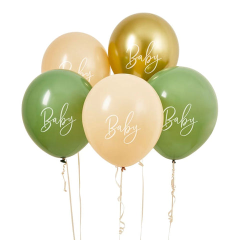 sage-nude-and-gold-latex-baby-shower-balloons-x-5|HBBS209|Luck and Luck| 3