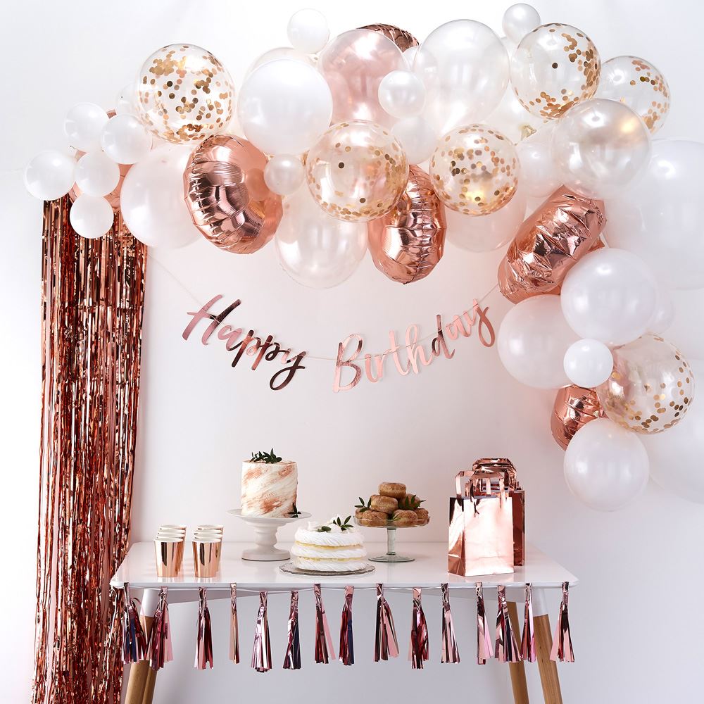 rose-gold-and-white-balloon-arch-kit-party-wedding-decoration|BA-305|Luck and Luck| 1