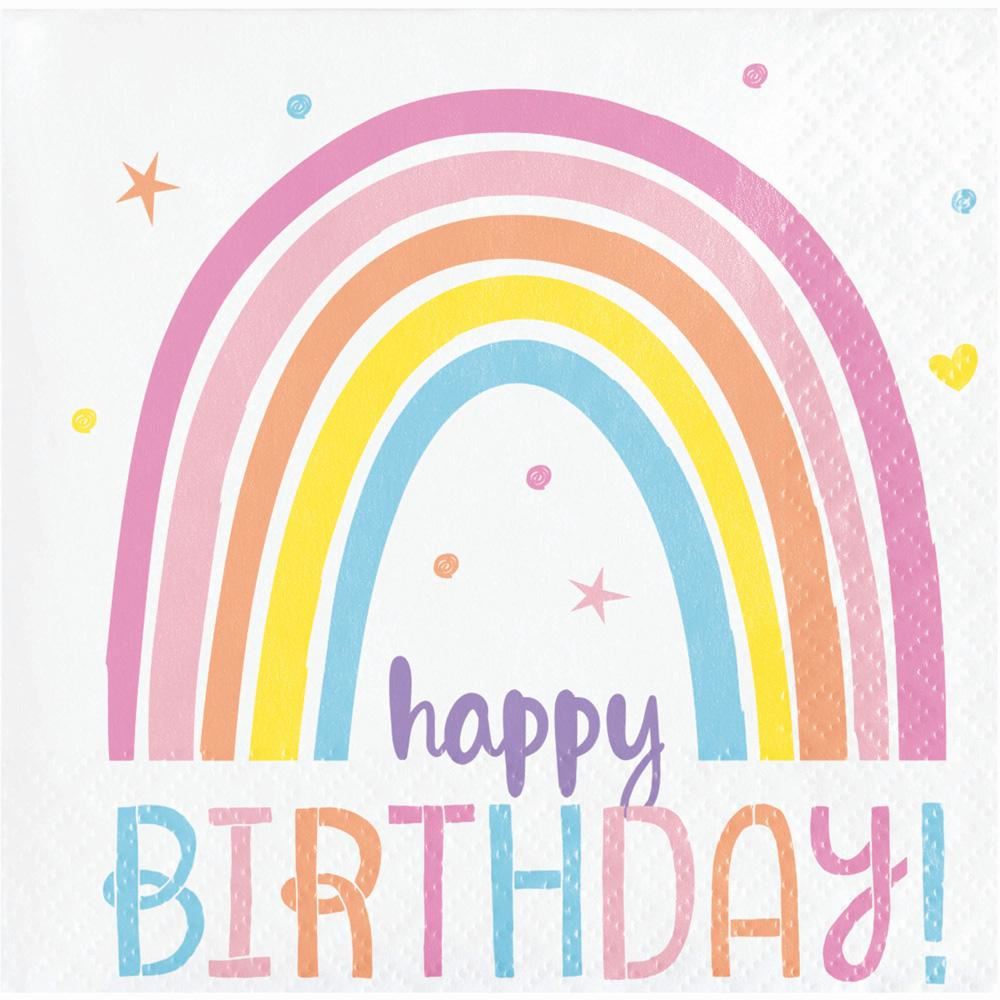 happy-rainbow-happy-birthday-paper-party-napkins-x-16|PC352006|Luck and Luck| 1