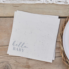 hello-baby-neutral-baby-shower-paper-napkins-x-16|HEB-103|Luck and Luck| 1