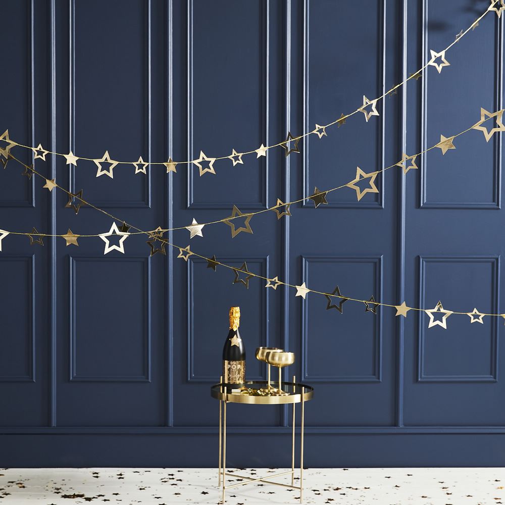 star-garland-bunting-gold-christmas-party-decoration-5m|POP-412|Luck and Luck| 1