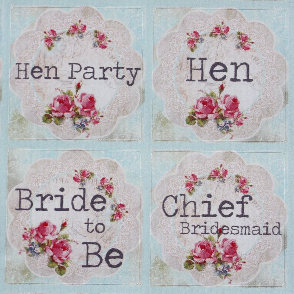 luck-and-luck-vintage-floral-doily-style-hen-party-sticker-sheet-x-35|LLWED003|Luck and Luck|2