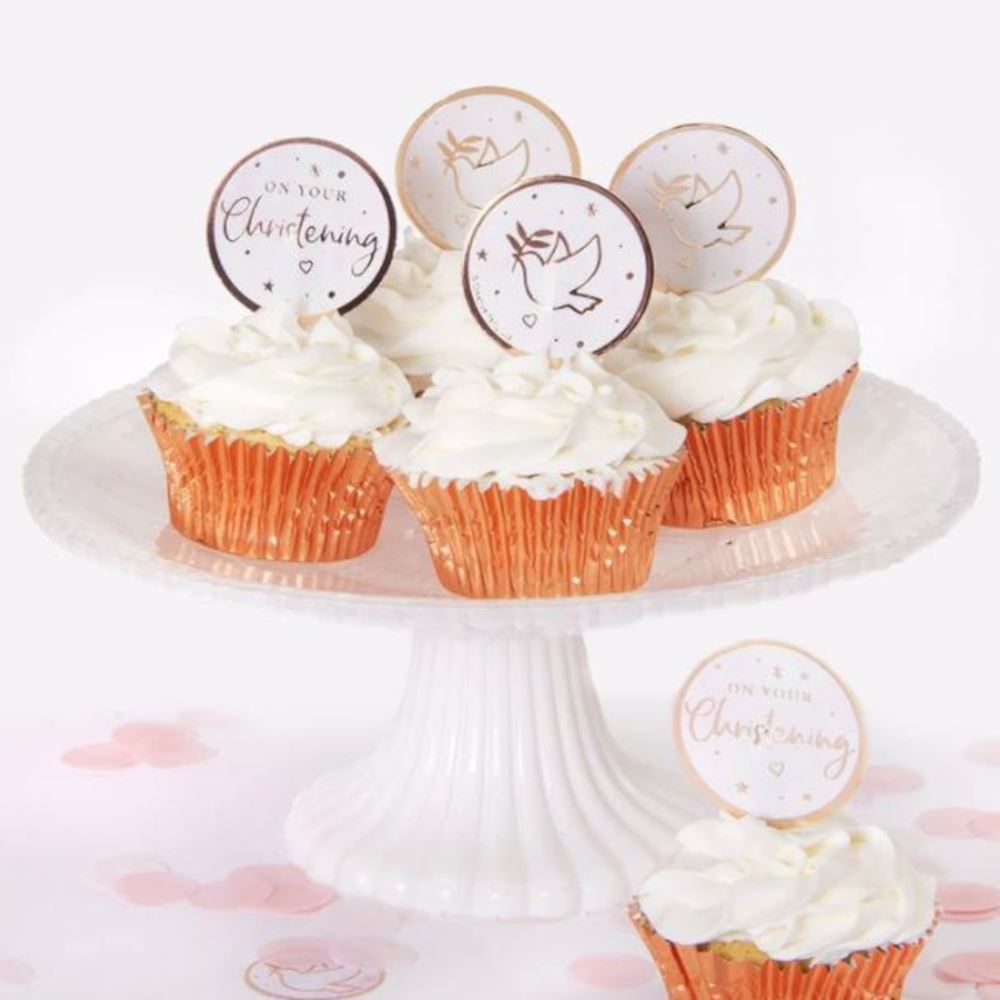 pink-on-your-christening-cupcake-toppers-x-12|J098|Luck and Luck| 1