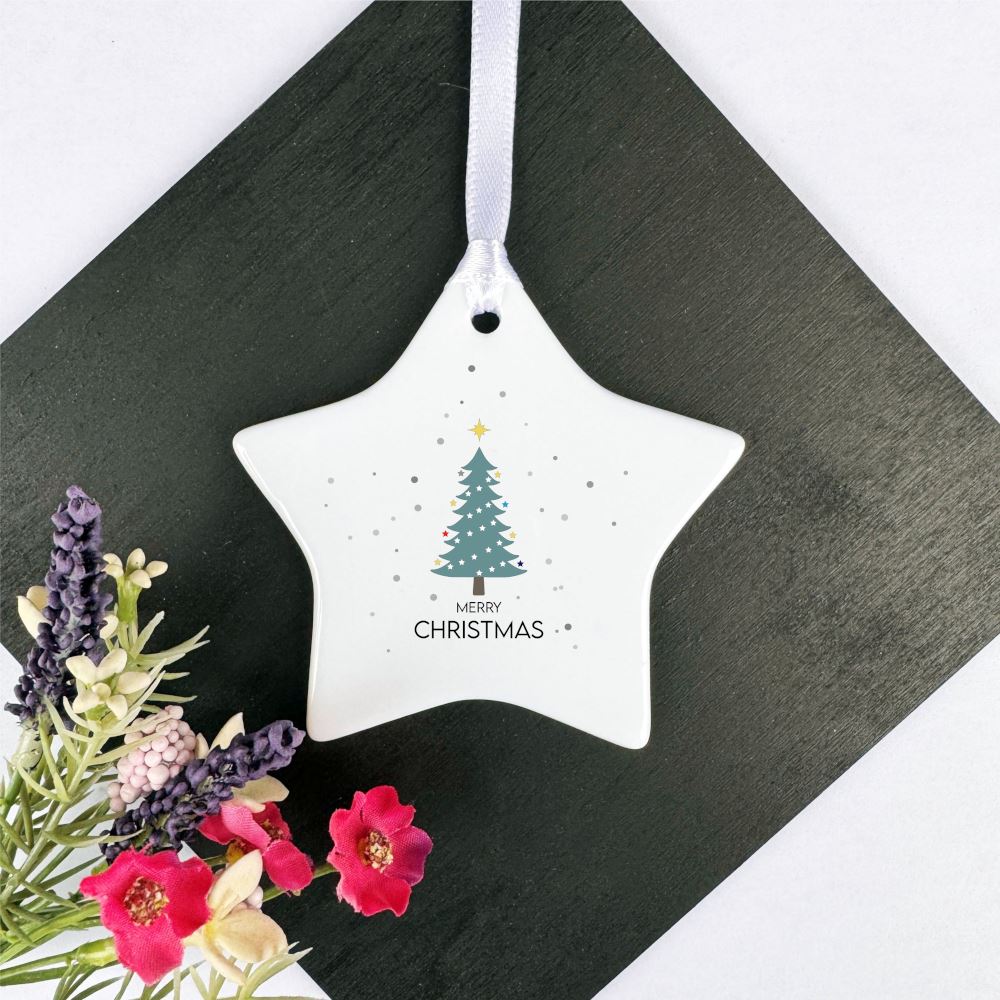 personalised-merry-christmas-porcelain-hanging-star-keepsake|LLUVPORCSD3|Luck and Luck| 1