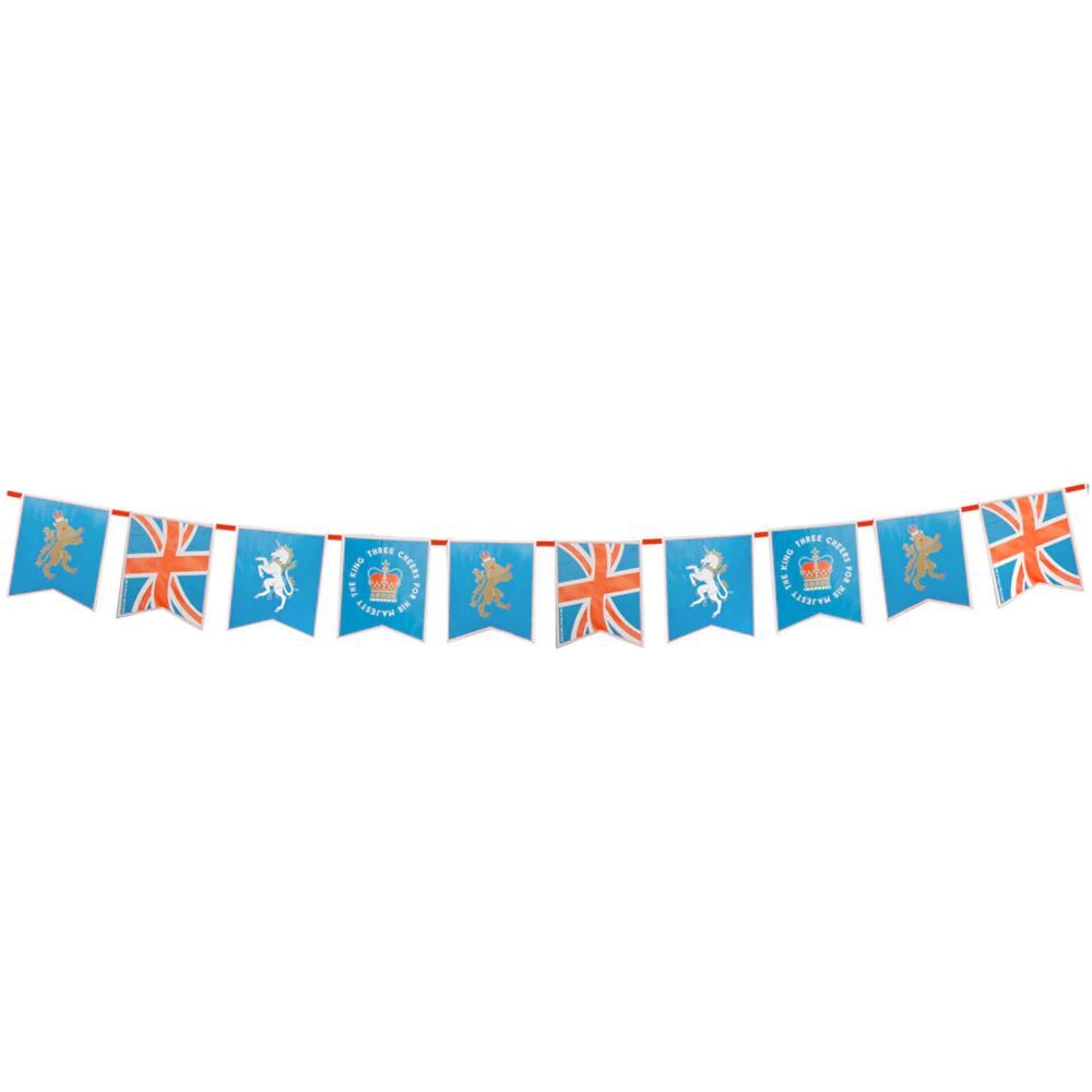 right-royal-spectacle-kings-coronation-paper-bunting-3m|ROYAL-BUNT|Luck and Luck| 3