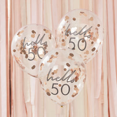hello-50-rose-gold-party-balloons-50th-birthday-balloons-x-5|MIX109|Luck and Luck| 1