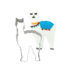 llama-shaped-cookie-cutter-white-cake-decoration-poly-resin-coated|K0803/W|Luck and Luck|2