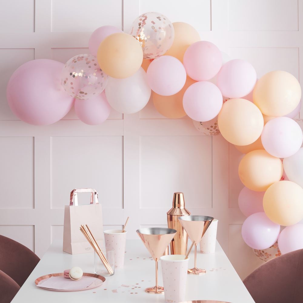 pink-pastel-peach-balloon-arch-garland-kit-party-decoration-60-balloons|HN837|Luck and Luck| 1